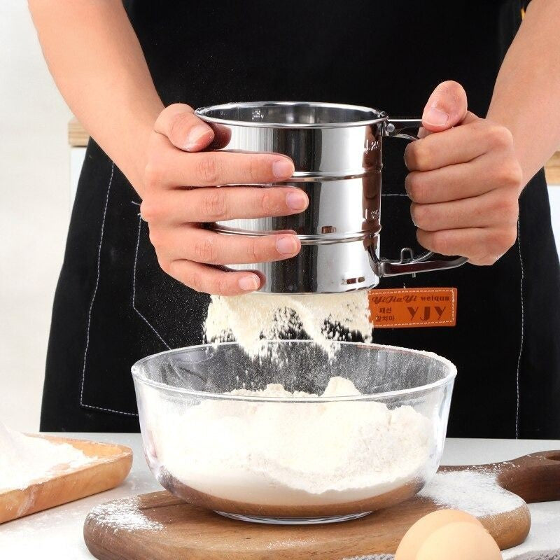 Stainless Steel Handheld Sieve Cup Flour Sifter.