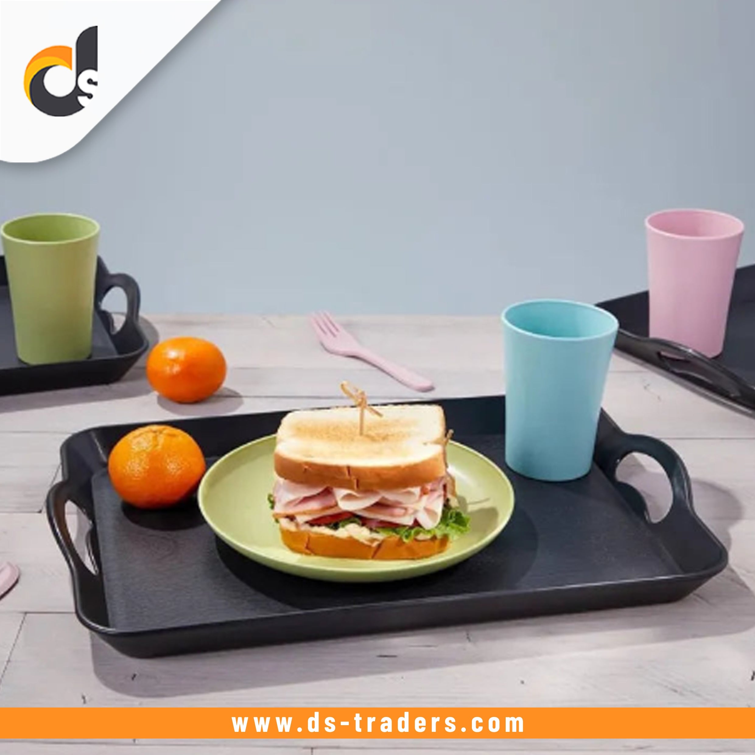 Rectangular Non Slip Plastic Tray