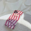 Unique 3d Red & White Stripes- iPhone Back Case Only