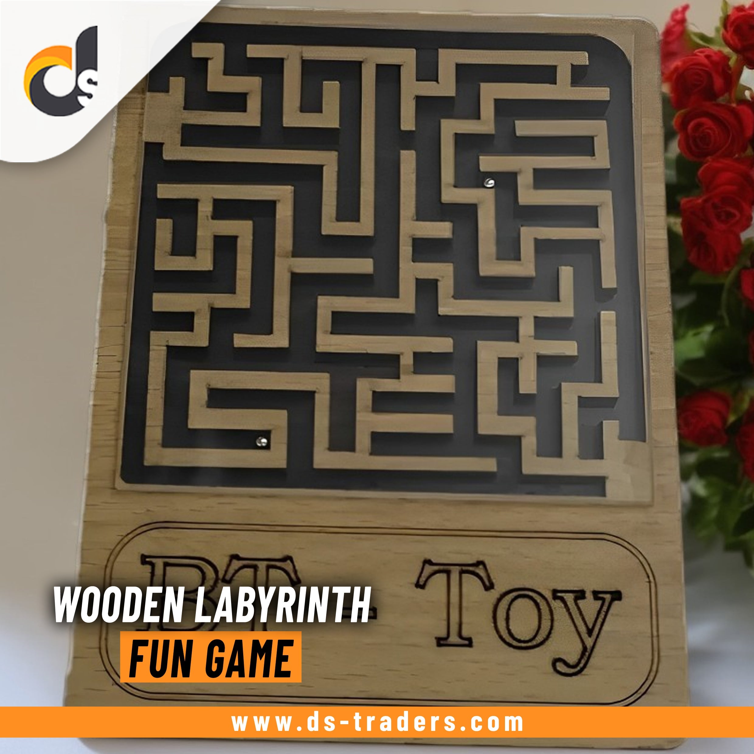 Wooden Labyrinth Fun Game Kids Toy