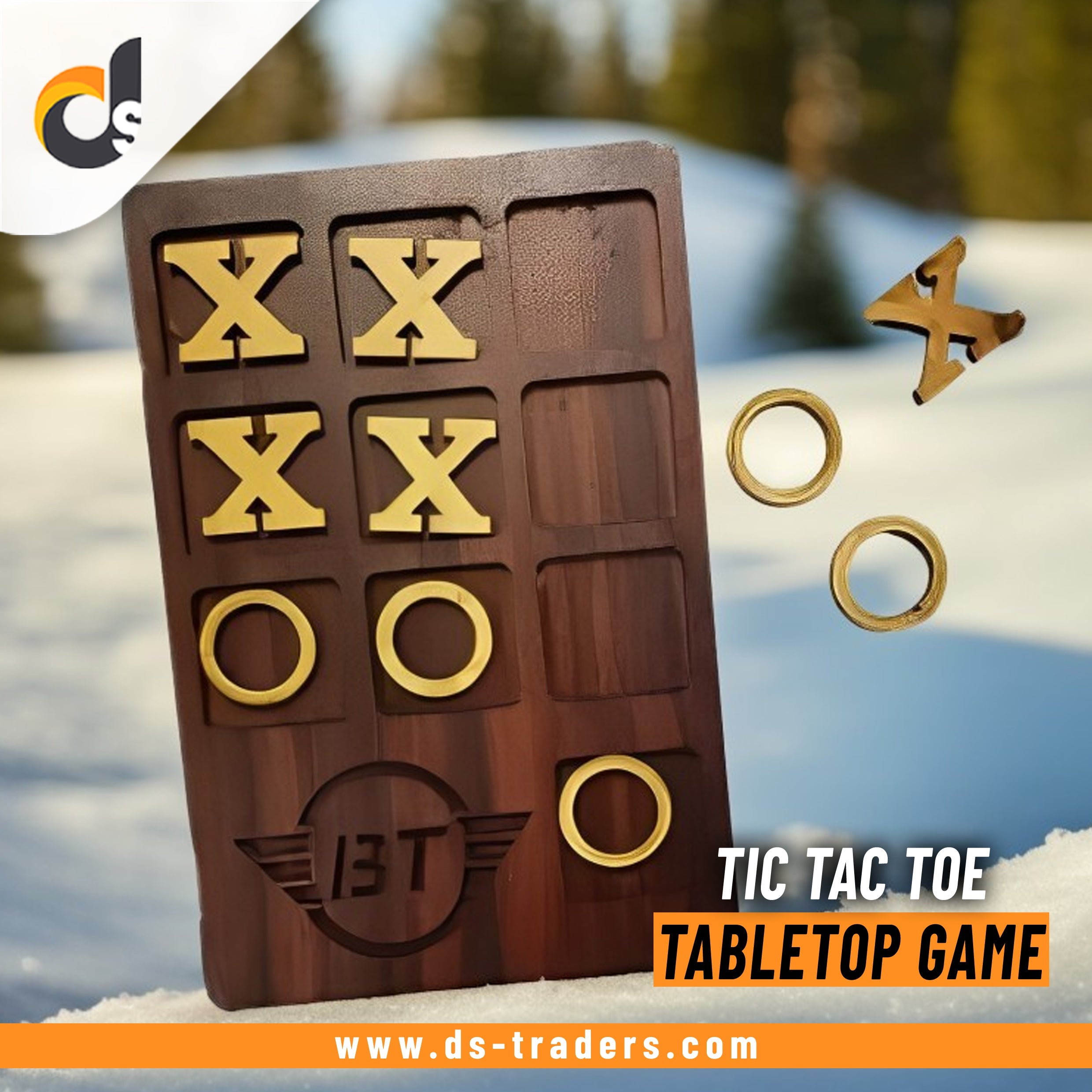 Tic Tac Toe Wooden X/O Tabletop Game