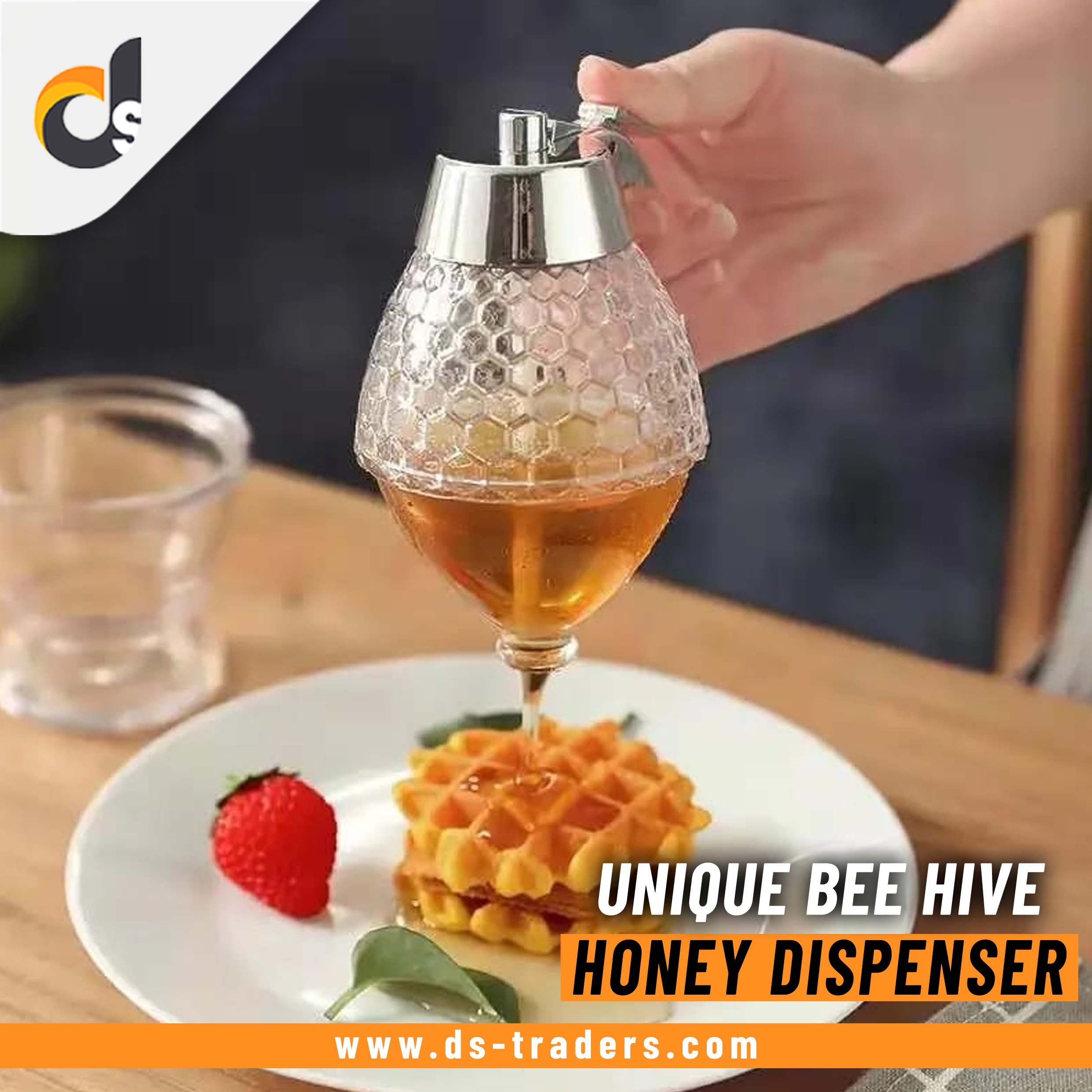 Unique Bee Hive Shape Honey Dispenser With Stand