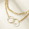 Vintage Double Layer Chain Linked Circle Pendant